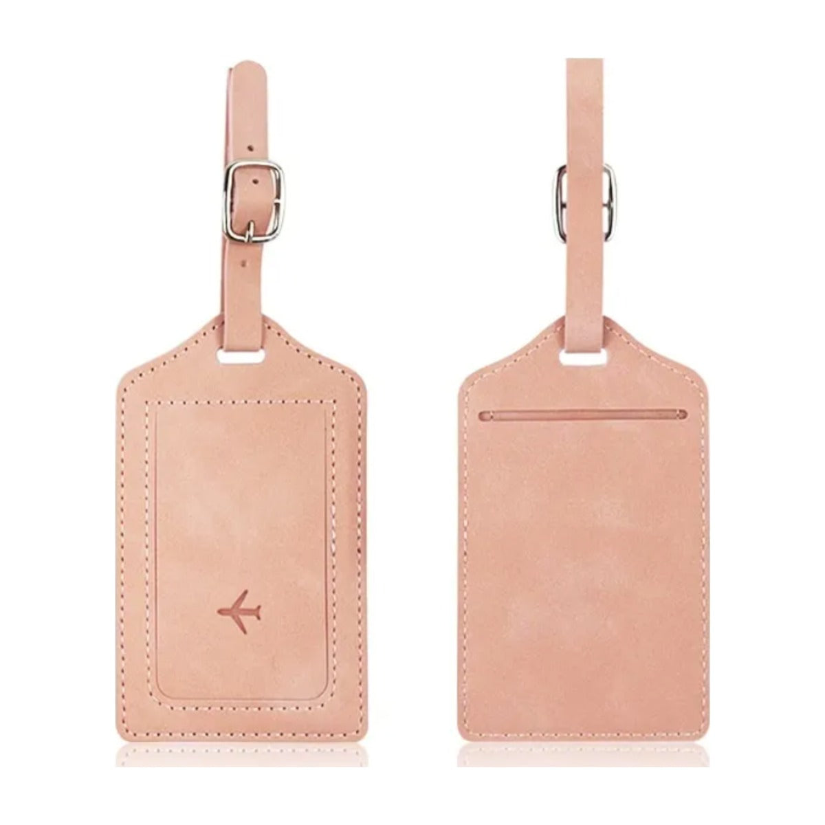Étiquette bagage rose TRIPKIM, recto et verso
