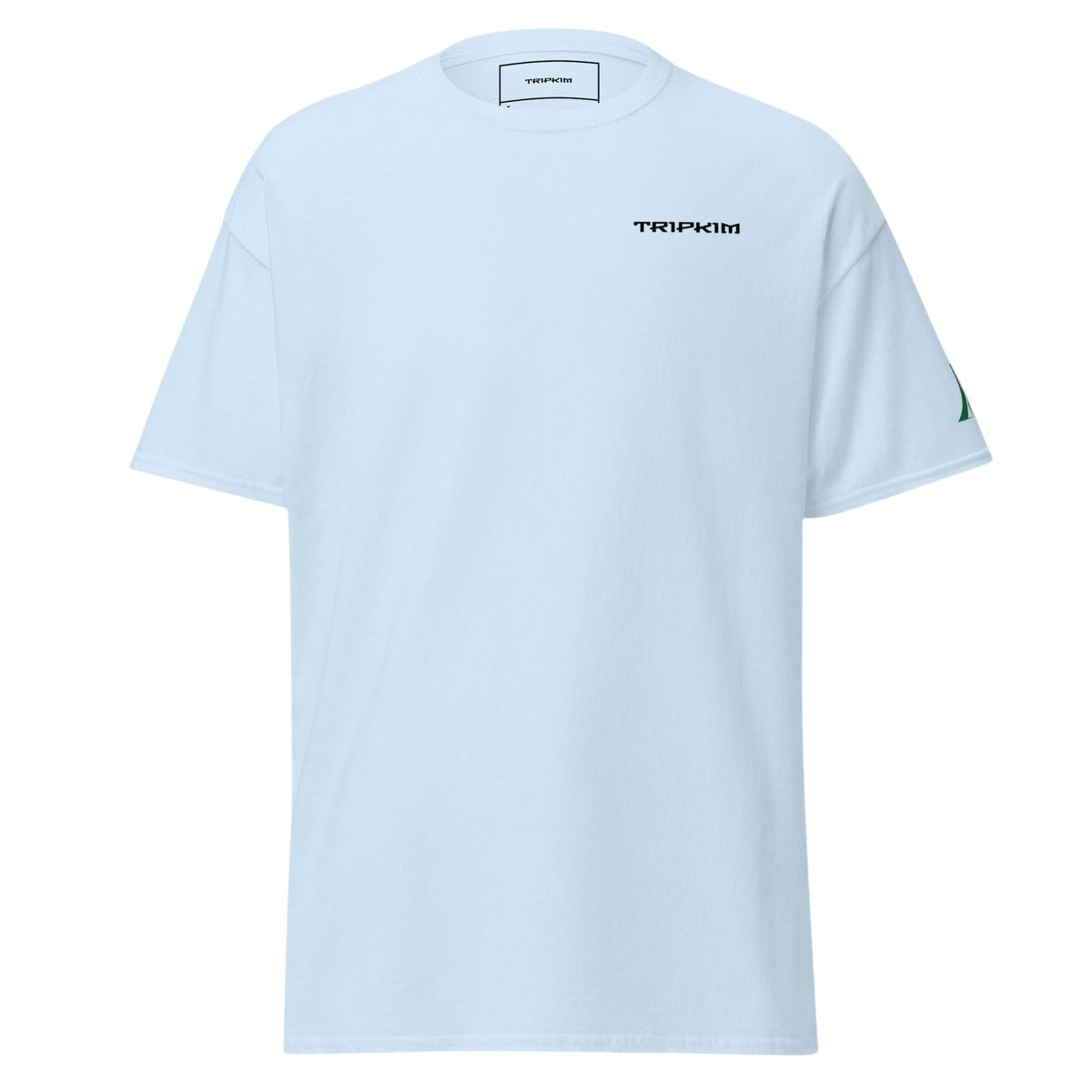 T-shirt TRIPKIM Alger bleu clair en coton avec logo minimaliste sur la poitrine et détail sur la manche