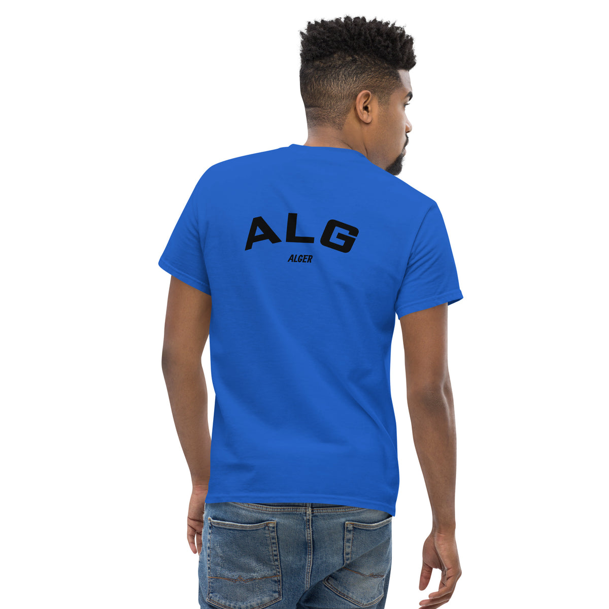 T-shirt Alger ALG bleu roi, vue de dos autre angle - TRIPKIM