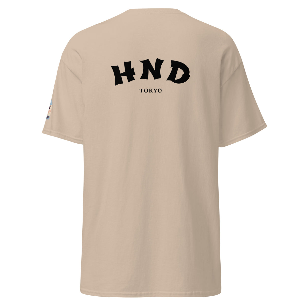 T-shirt Tokyo HND sable, vue de dos, code aéroport HND - TRIPKIM