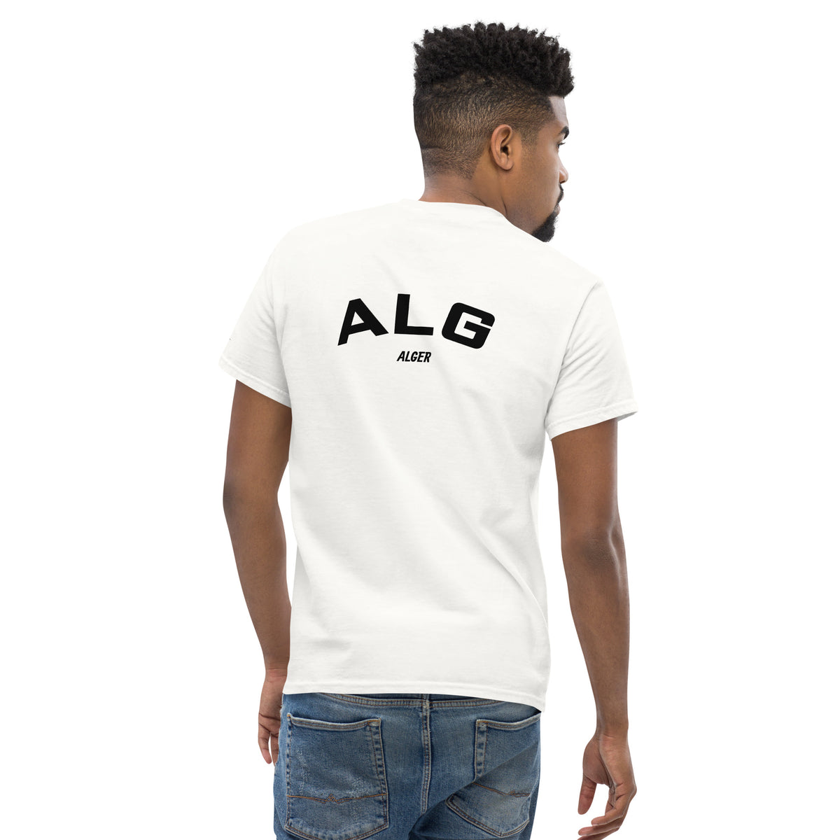 T-shirt Alger ALG blanc, vue de dos autre angle - TRIPKIM