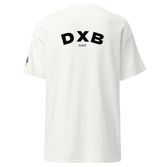 T-shirt Dubaï DXB blanc, vue de dos - TRIPKIM