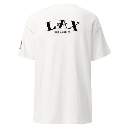 T-shirt Los Angeles LAX blanc, vue de dos, code aéroport LAX - TRIPKIM