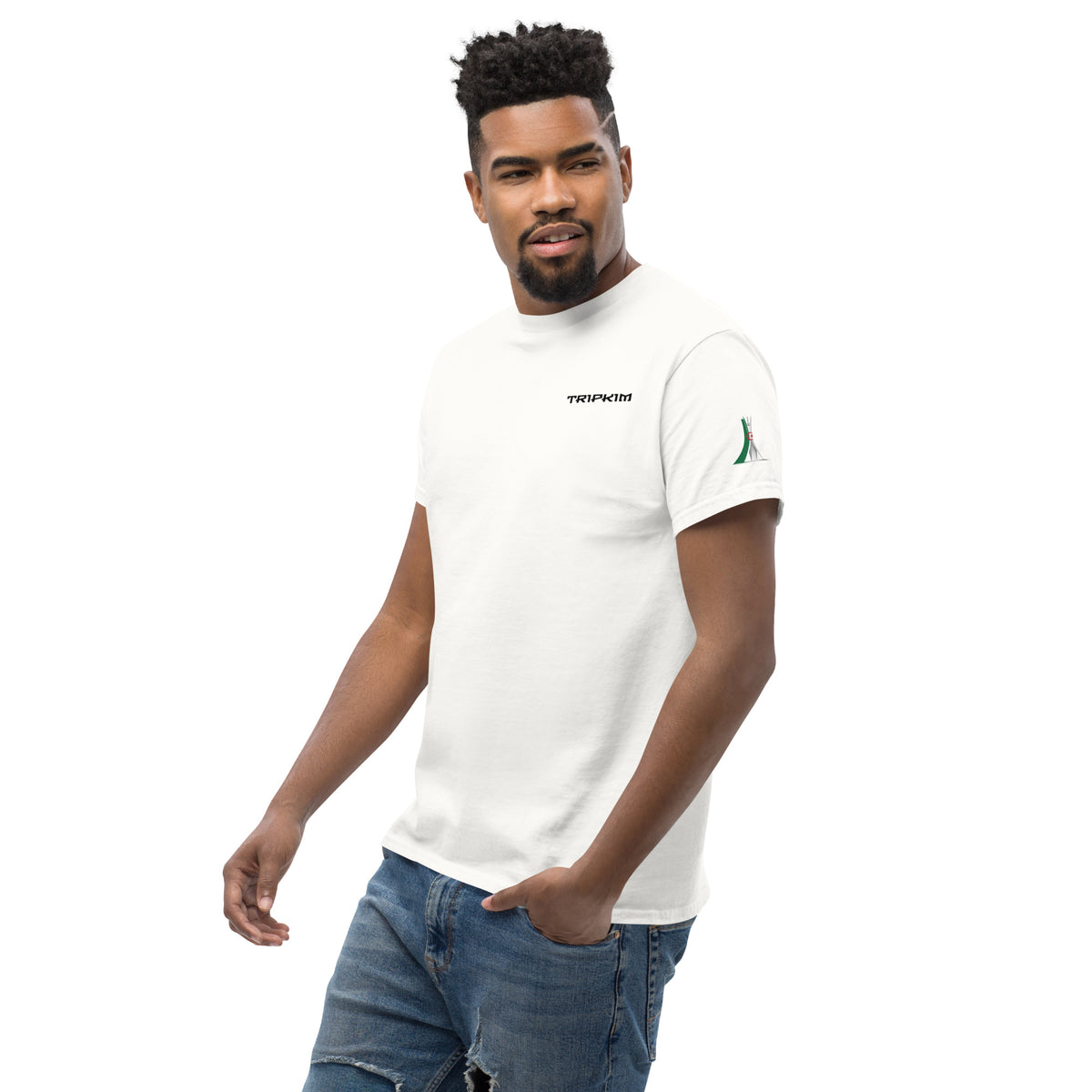 T-shirt Alger ALG blanc, vue trois-quarts face - TRIPKIM