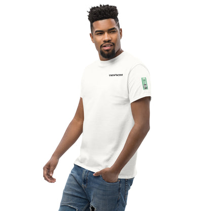 T-shirt New York JFK blanc, vue trois-quarts face - TRIPKIM